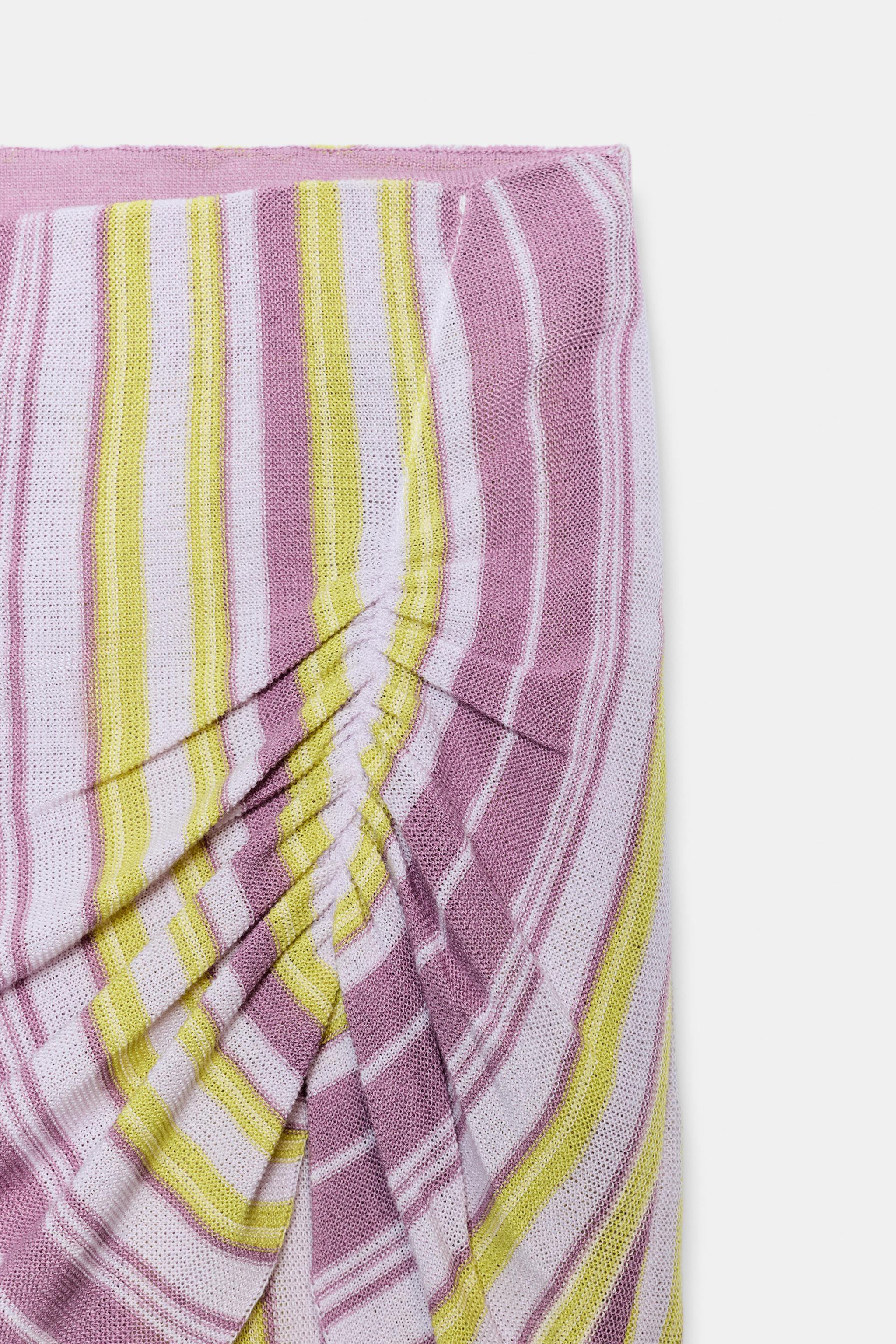 STRIPED KNIT LONG SKORT
